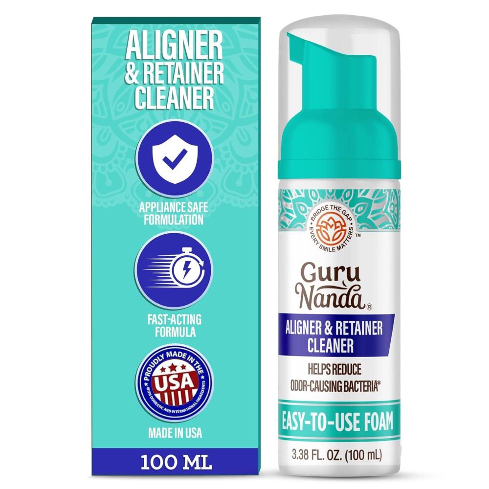 imageGuruNanda Aligner ampamp Retainer Cleaner Foam Gentle Cleaning for Aligners Retainers Veneers ampamp Mouthguard Helps Neutralize Odors Ideal for Daily Use 100 ml