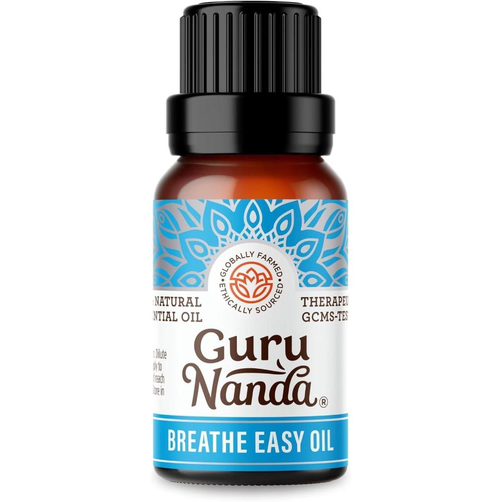 imageGuruNanda Breathe Easy Essential Oil Blend of 100 Natural ampamp Pure Essential Oils Aromatherapy Blend for Helps in Promoting Nasal Breathing 05 Fl OzBreathe Easy