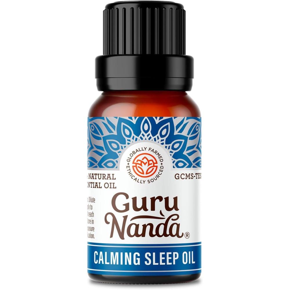 imageGuruNanda Calming Sleep Essential Oil Blend of 100 Natural ampamp Pure Essential Oils Aids Relaxation and a Feeling of Calmness 05 Fl Oz