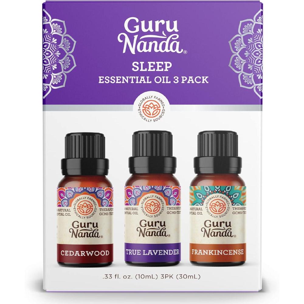 imageGuruNanda Essential Oil Blends Set of 6 Natural Essential Oil Set Aromatherapy Oil Blends for Diffusers Breathe Easy Tranquility Harmony Calming Sleep Relaxation ampamp ThriveSleep EO 3 Pack