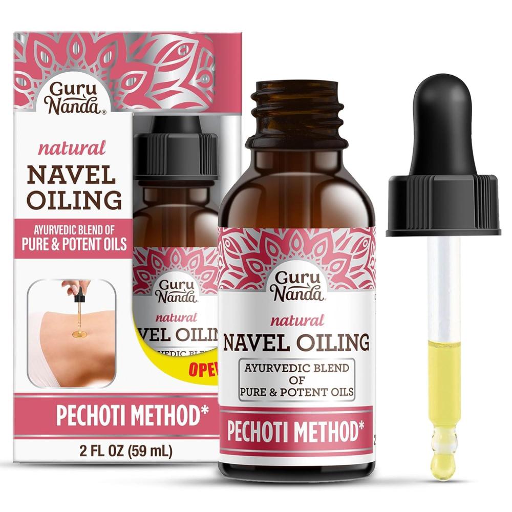 imageGuruNanda Navel Oiling Ayurvedic Belly Button Oil with Castor Neem ampamp Vitamin E Supports Digestion Detox Hydration ampamp Stress Relief 100 Natural ampamp Pure 2 fl oz