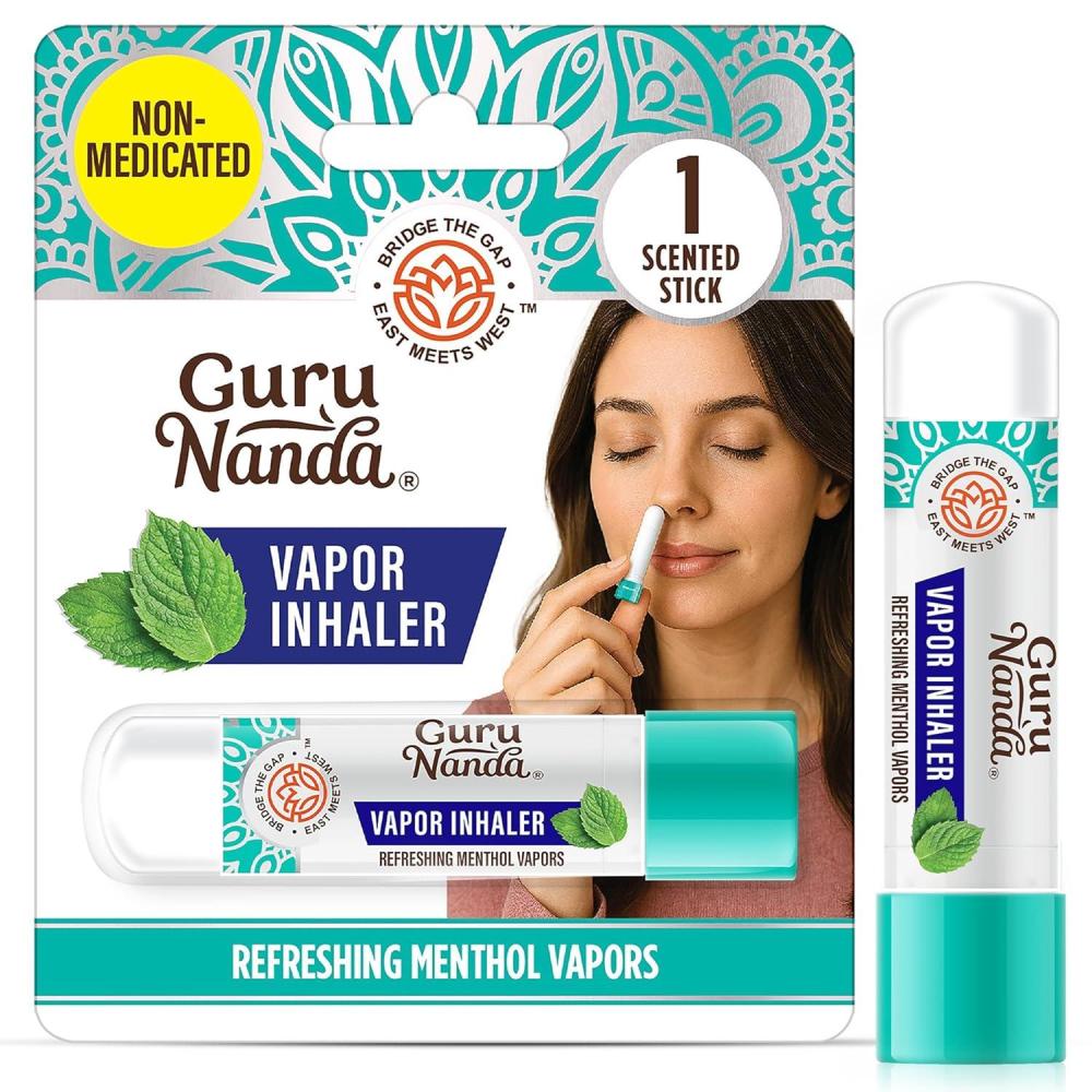 imageGuruNanda Vapor Inhaler Nasal Stick with Essential Oils for Soothing Relief Helps Clear Nasal Passages ampamp Ease Stuffiness NonMedicated 1 Count