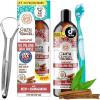 imageGuruNanda Cinnamon Oil Pulling Mouthwash Promotes Calmness with Neem ampamp Ashwagandha for Fresh Breath ampamp Happy Gums AlcoholFree with Toothbrush ampamp Tongue Scraper 8 Oz8 Fl Oz Pack of 1