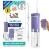 imageGuruNanda Compact Water Dental Flosser Portable Travel Size Oral Irrigator Flosser with Collapsible 180 ml Tank Smart Timer 4 Flossing Modes TSAApproved  BlackLavender