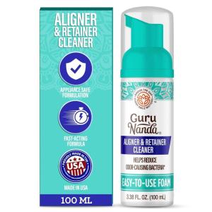 GuruNanda Aligner & Retainer Cleaner Foam – Gentle Cleaning for Aligners, Retainers, Veneers & Mouthguard, Helps Neutralize Odors, Ideal for Daily Use, 100 ml