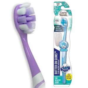 GuruNanda Butter On Gums Toothbrush, ADA Accepted, With 8000+ Ultra Soft Softex Bristles for Sensitive & Receding Gums, Perfect for Whiter Teeth, 6 Ct(Multicolor)