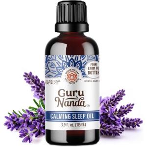 GuruNanda Calming Sleep Essential Oil, Blend of 100% Natural, Pure & Undiluted Essential Oils, Promote Relaxation, Calmness & Restful Sleep, 3.9 fl oz