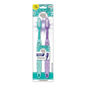 GuruNanda Dew Drop Toothbrushes – Medium Bristles for Deep Cleaning – Gentle on Teeth & Gums – Ideal for Kids & Adults – Pack of 2
