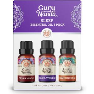 GuruNanda Essential Oil Blends (Set of 6) – Natural Essential Oil Set, Aromatherapy Oil Blends for Diffusers – Breathe Easy, Tranquility, Harmony, Calming Sleep, Relaxation & Thrive(Sleep EO – 3 Pack)
