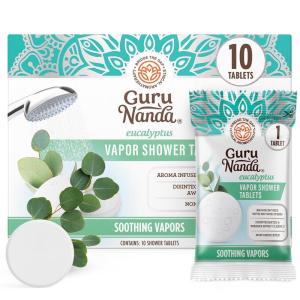 GuruNanda Eucalyptus Vapor Shower Tablets, Clean-Dissolving Aromatherapy Shower Steamers with Eucalyptus & Menthol, Promotes Relaxation, Ideal for Gifting, 30 Count(Pack of 1)