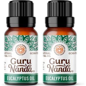 GuruNanda Lavender Essential Oil, 100% Pure, Natural & Undiluted Aromatherapy Oil for Diffusers, Massage & DIY Recipes, Aids Relaxation and Feeling of Calmness (0.5 FL Oz)(Eucalyptus)