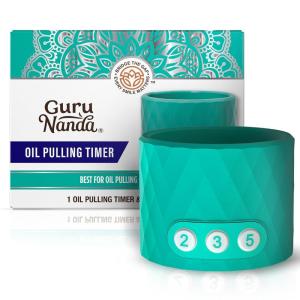 GuruNanda Oil Pulling Timer & Bottle Holder – 3 Time Settings, One-Touch Operation – Fits 8 oz Oil Pulling Bottles – Mess-Free & Travel-Friendly