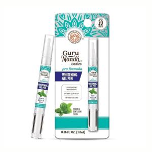GuruNanda Teeth Whitening Pen,(0.06 fl oz)-20 Uses, Vegan & Gentle on Teeth Pro Formula – Hydrogen Peroxide Whitening Gel Pen, Cruelty-free, Mint Flavor(0.06 Fl Oz (Pack of 1))