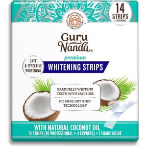 GuruNanda Teeth Whitening Strips – 16-Day Treatment with Non-Slip, Dry Strip Technology – Whitening Designed with Care for a Brighter Smile(14 Count (Pack of 1))