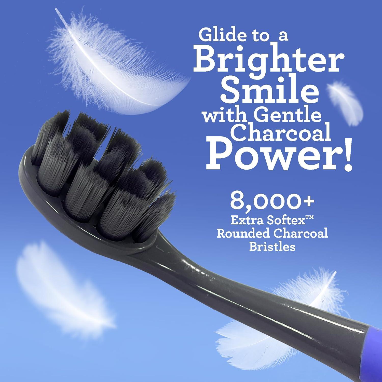 imageGuruNanda Butter on Gums Charcoal Toothbrush 8000 Softex Bristles for Sensitive Teeth ampamp Gums Aids in Teeth Whitening Extra Soft 1 CountCharcoal