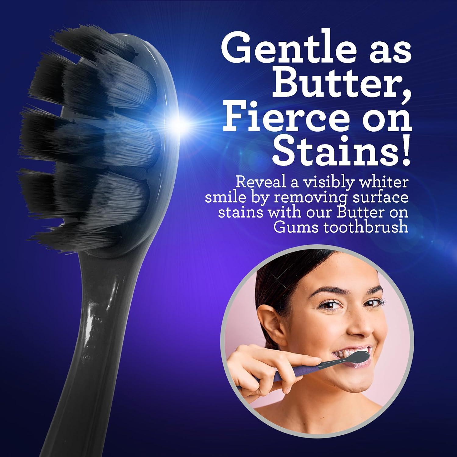 imageGuruNanda Butter on Gums Charcoal Toothbrush 8000 Softex Bristles for Sensitive Teeth ampamp Gums Aids in Teeth Whitening Extra Soft 1 CountCharcoal
