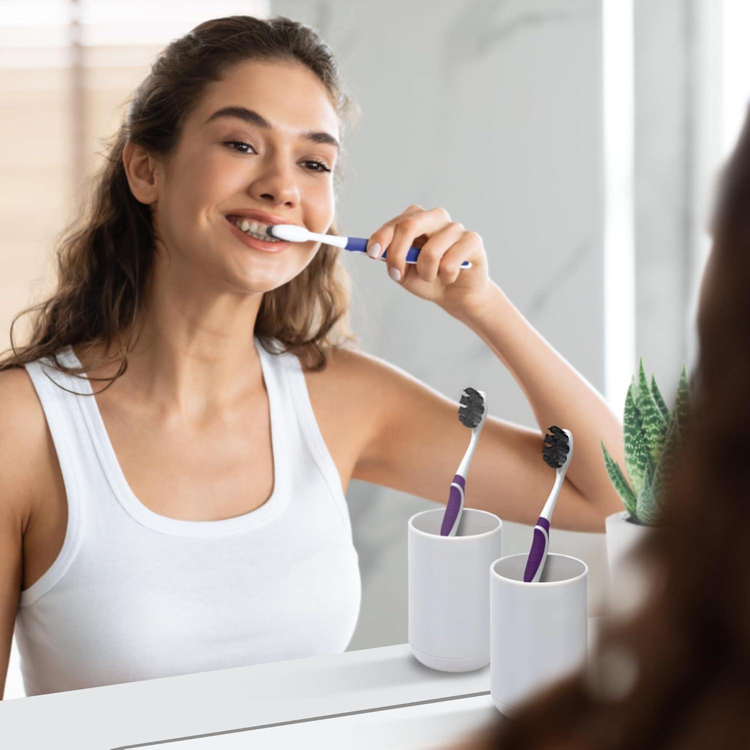 imageGuruNanda Butter on Gums Charcoal Toothbrush 8000 Softex Bristles for Sensitive Teeth ampamp Gums Aids in Teeth Whitening Extra Soft 1 CountCharcoal