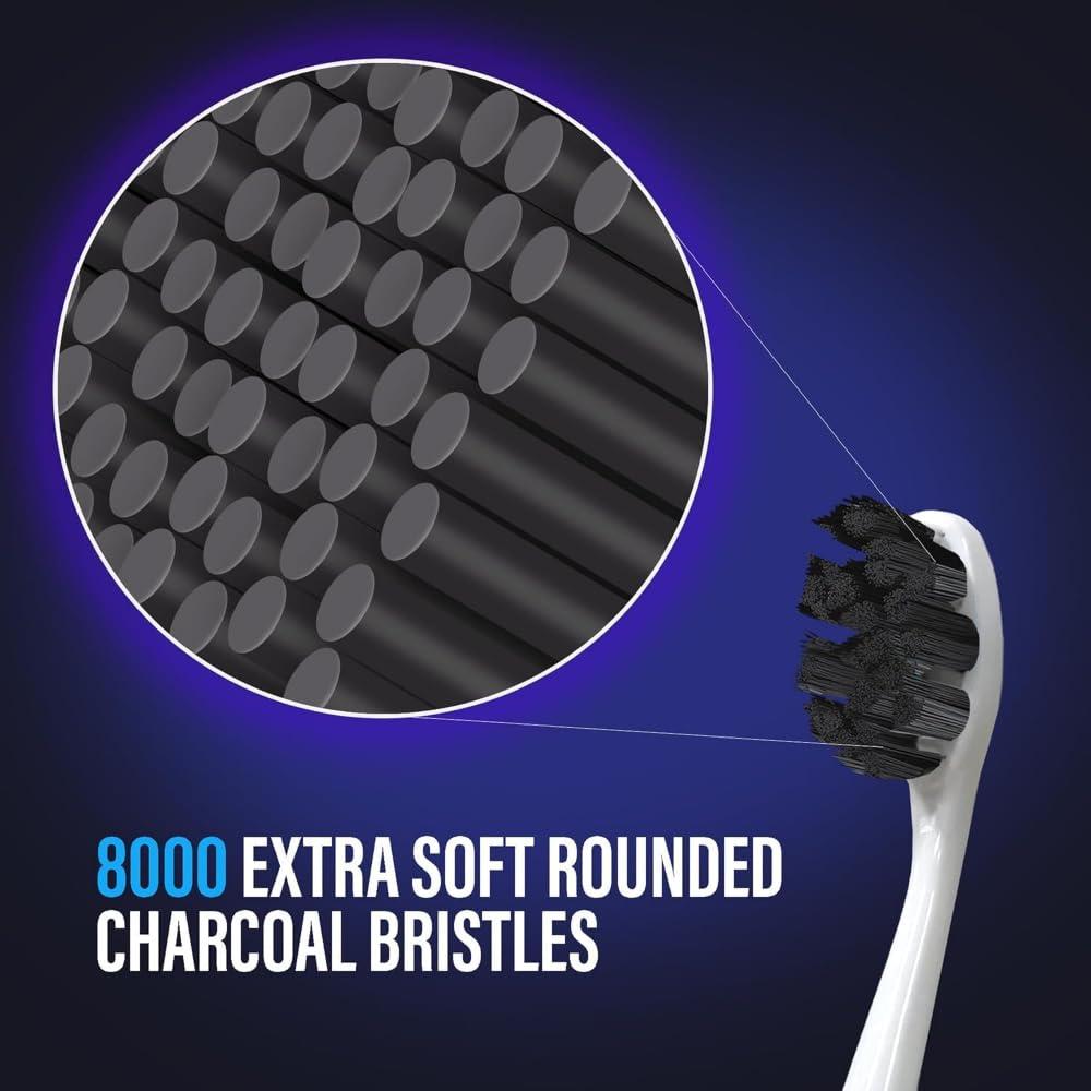 imageGuruNanda Butter on Gums Charcoal Toothbrush 8000 Softex Bristles for Sensitive Teeth ampamp Gums Aids in Teeth Whitening Extra Soft 1 CountCharcoal