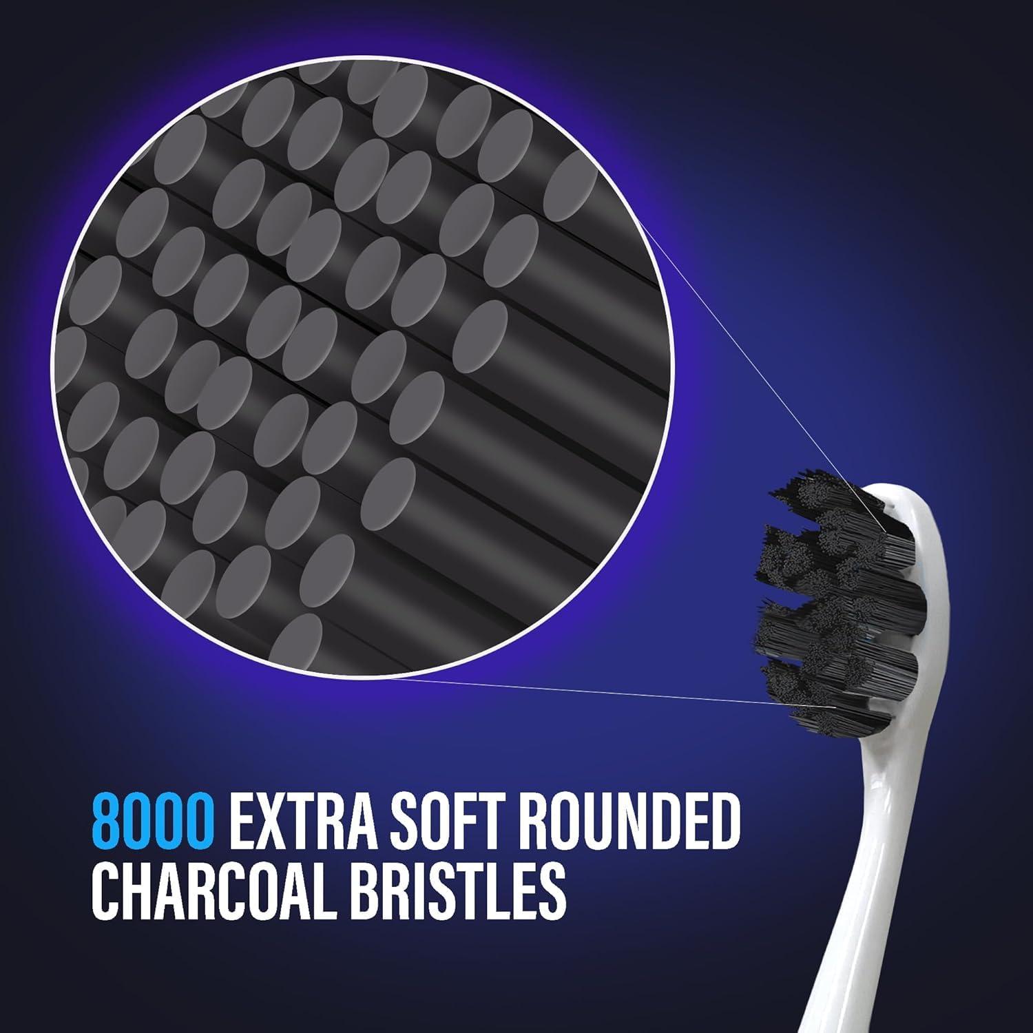 imageGuruNanda Butter on Gums Charcoal Toothbrush 8000 Softex Bristles for Sensitive Teeth ampamp Gums Aids in Teeth Whitening Extra Soft 1 CountCharcoal