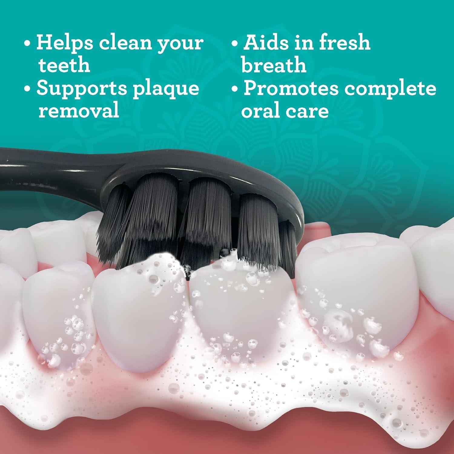 imageGuruNanda Butter on Gums Charcoal Toothbrush 8000 Softex Bristles for Sensitive Teeth ampamp Gums Aids in Teeth Whitening Extra Soft 1 CountCharcoal