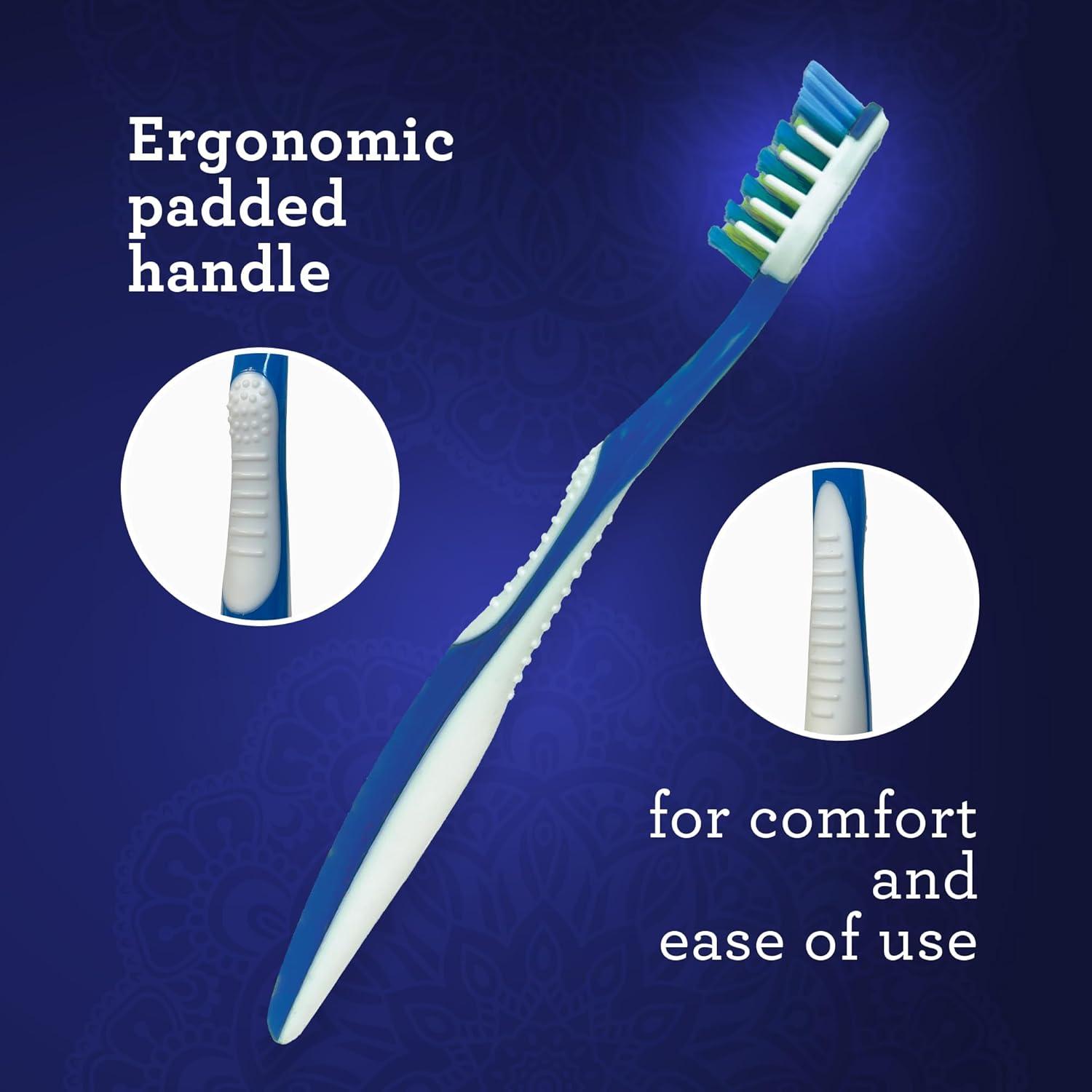 imageGuruNanda MultiAction Toothbrush with Tongue Cleaner Soft Bristles for Sensitive Teeth ampamp Gums Assorted Colors Pack of 8