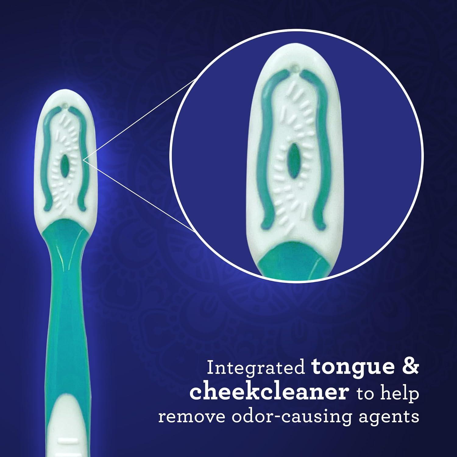 imageGuruNanda MultiAction Toothbrush with Tongue Cleaner Soft Bristles for Sensitive Teeth ampamp Gums Assorted Colors Pack of 8