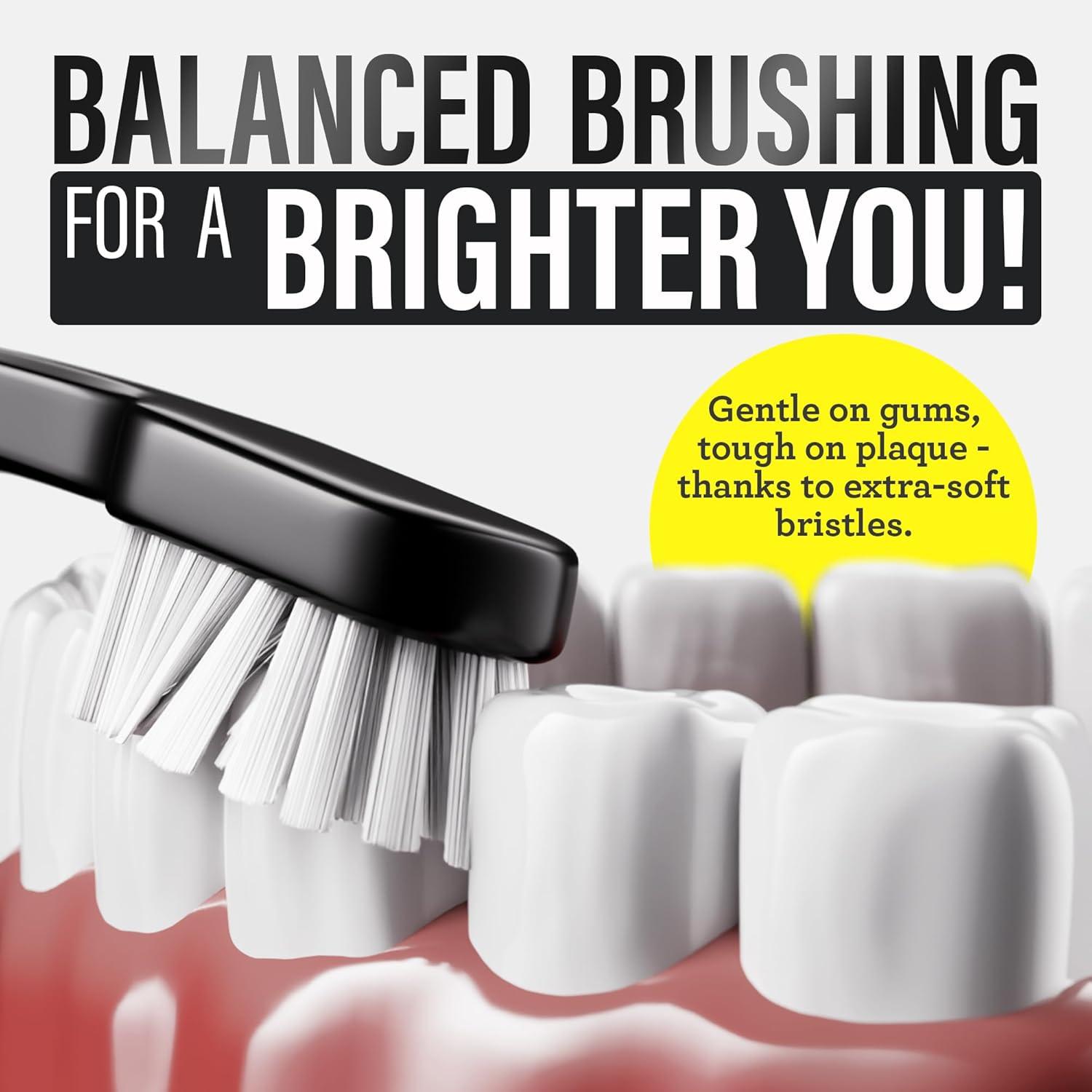 imageGuruNanda Yin ampamp Yang Toothbrush with Extra Soft Bristles Promotes Gentle Balanced Oral Hygiene for a Brighter ampamp Happier Smile Eco Friendly BPA Free 2 Count