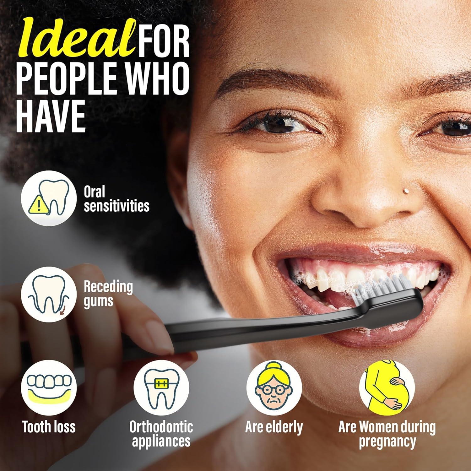 imageGuruNanda Yin ampamp Yang Toothbrush with Extra Soft Bristles Promotes Gentle Balanced Oral Hygiene for a Brighter ampamp Happier Smile Eco Friendly BPA Free 2 Count