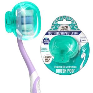 GuruNanda Brush Pods – Toothbrush Cover for Manual & Electric Toothbrush, Keeps Toothbrush Fresh & Clean, Travel Accessories with Natural Essential Oil Vapors, 1 Pack(Pack of 1)