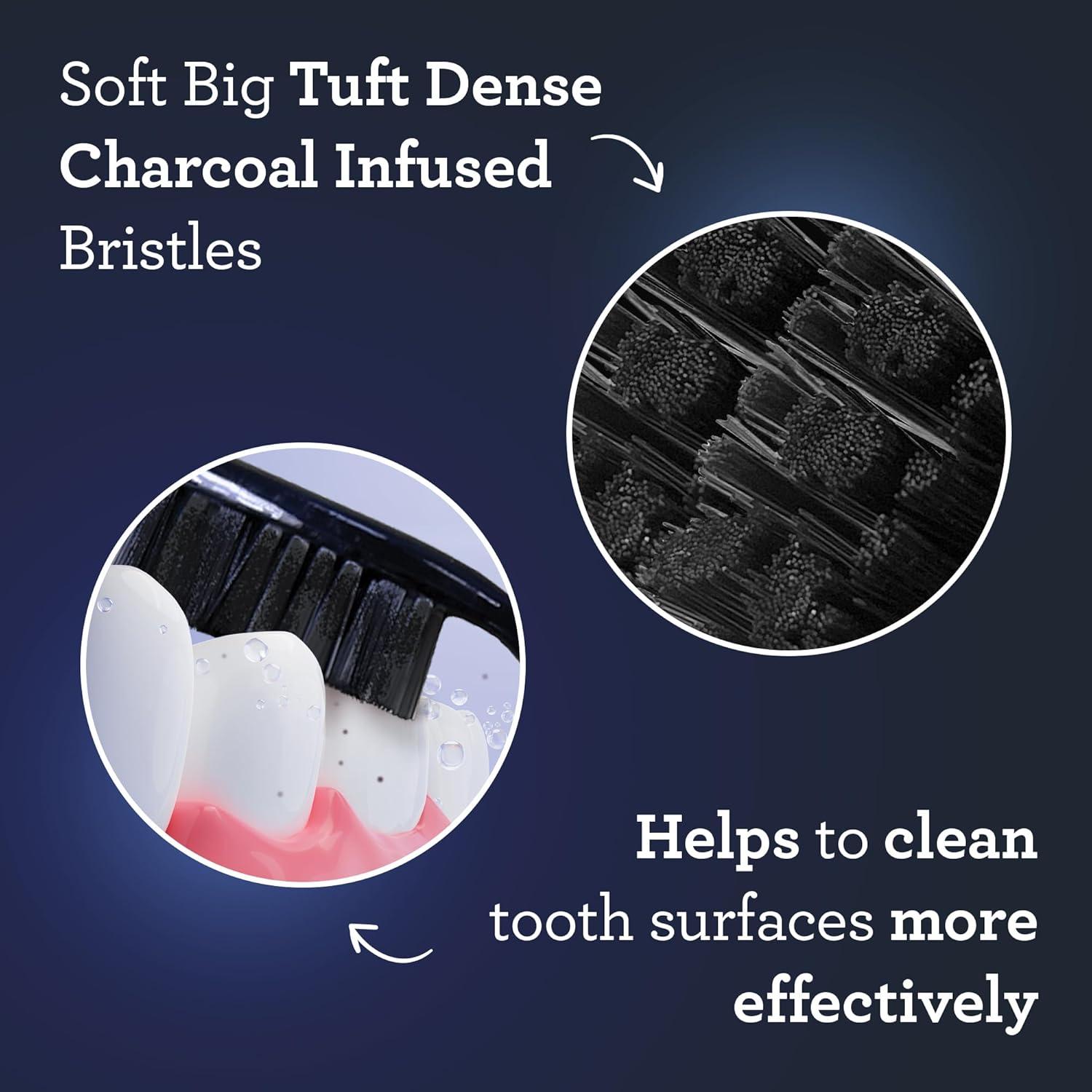 imageGuruNanda Charcoal Infused Toothbrush Soft Charcoal Bristles Helps Clean Plaque Whitens Teeth and Aids in Fresh Breath BPAFree Brush for Adults ampamp Kids 6 CountToothbrush