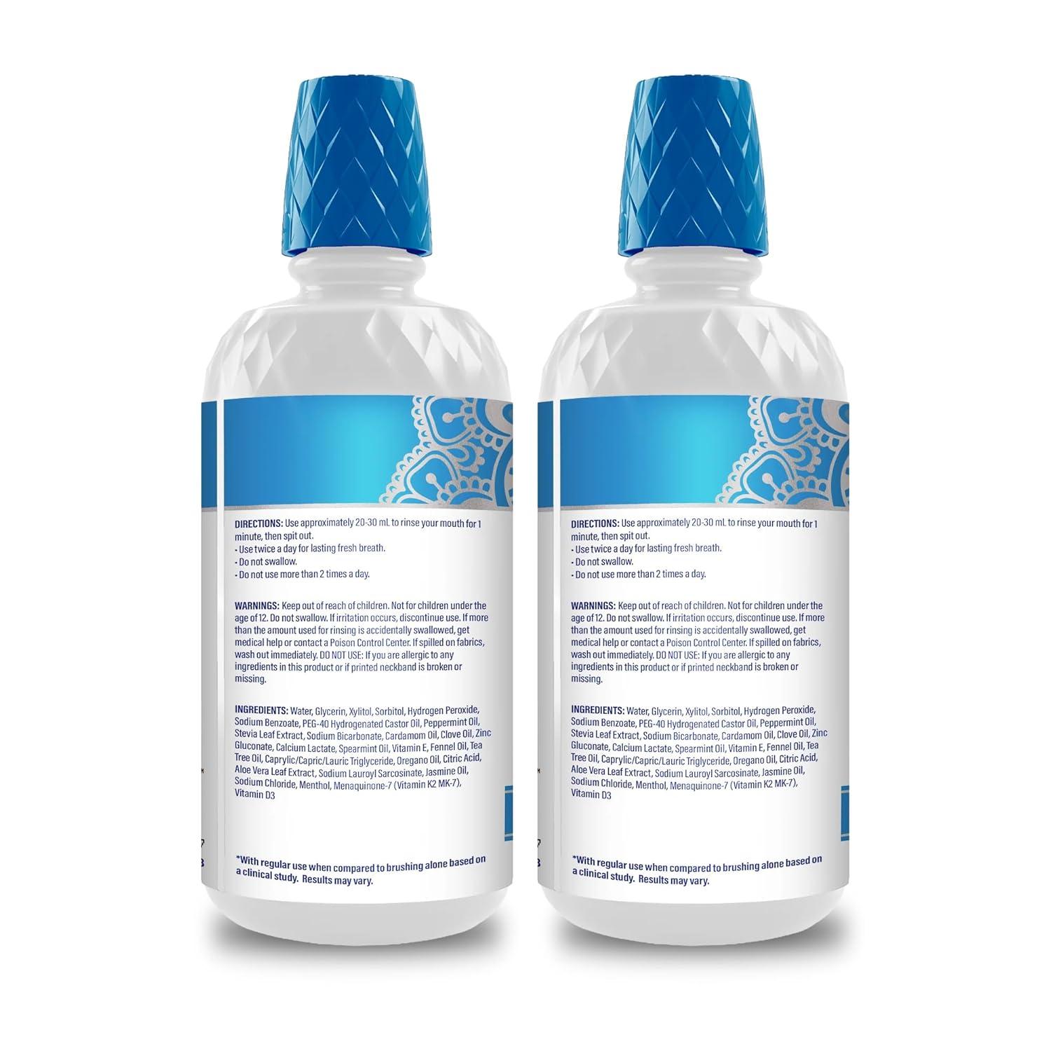 imageGuruNanda Oxyburst Teeth Whitening Mouthwash Alcohol ampamp Fluoride Free with Hydrogen Peroxide ampamp 7 Essential Oils for OnTheGo Freshness Wild Mint 2x16 fl oz
