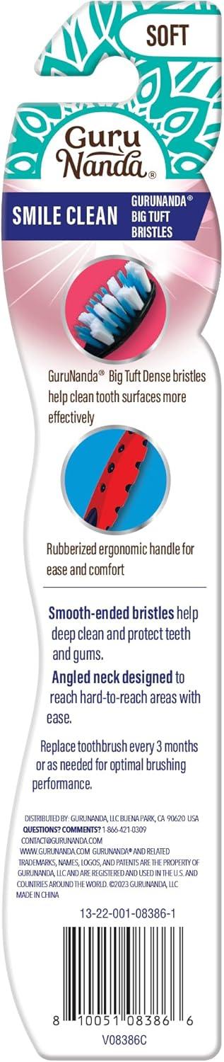 imageGuruNanda Smile Clean Toothbrush Big Soft Bristles Helps Clean Plaque Whitens Teeth and Aids in Fresh Breath BPAFree Brush for Adults ampamp Kids 1 Count1 Count Pack of 1