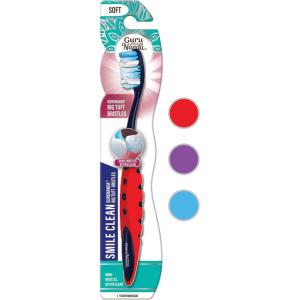 GuruNanda Smile Clean Toothbrush – Big Soft Bristles – Helps Clean Plaque, Whitens Teeth, and Aids in Fresh Breath – BPA-Free Brush for Adults & Kids – 1 Count(1 Count (Pack of 1))