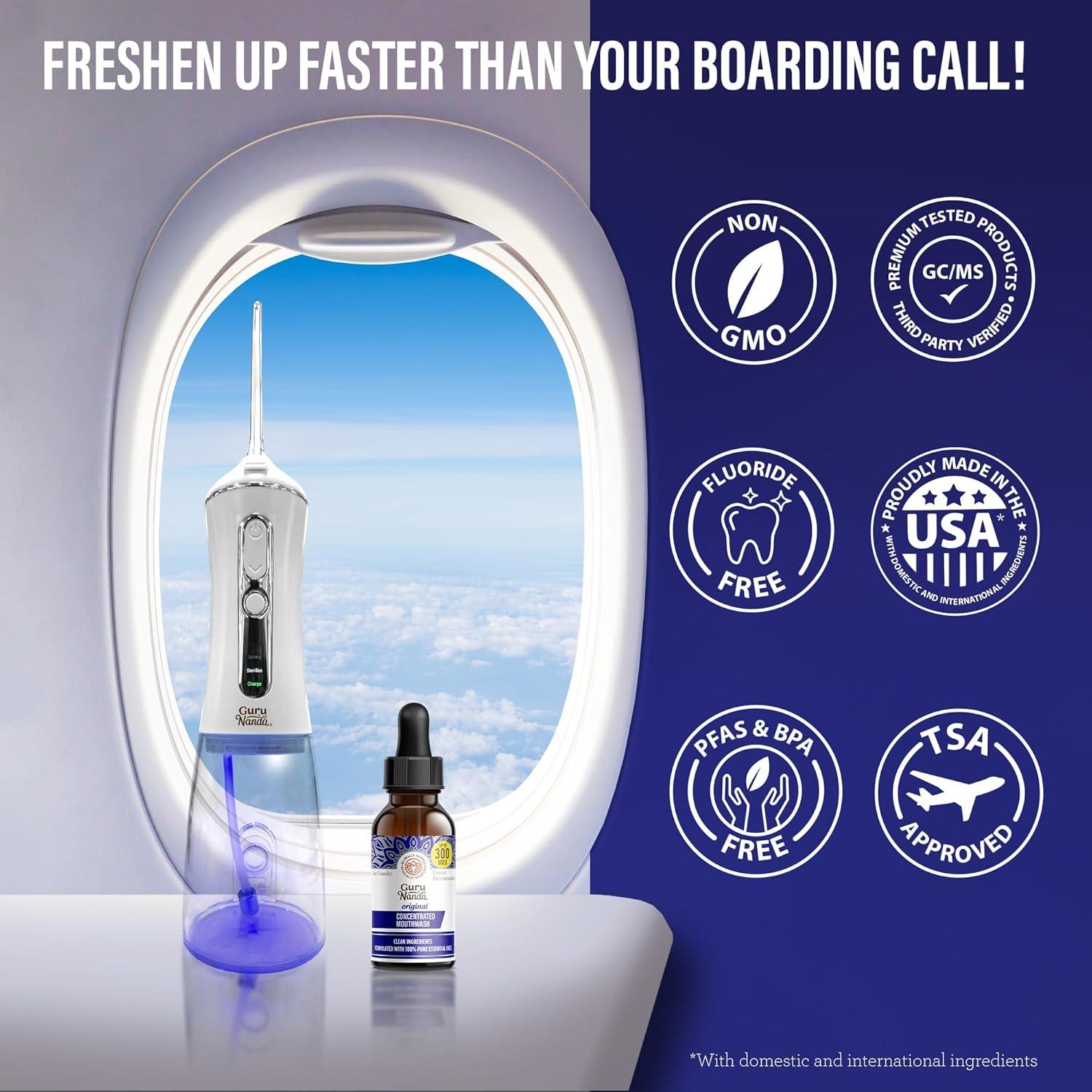 imageGuruNanda Advanced Water Flosser 20 with UV Mode ampamp Concentrated Mouthwash Duo Fresh Breath ampamp Thorough Plaque Removal for a Brighter SmileMulticolor