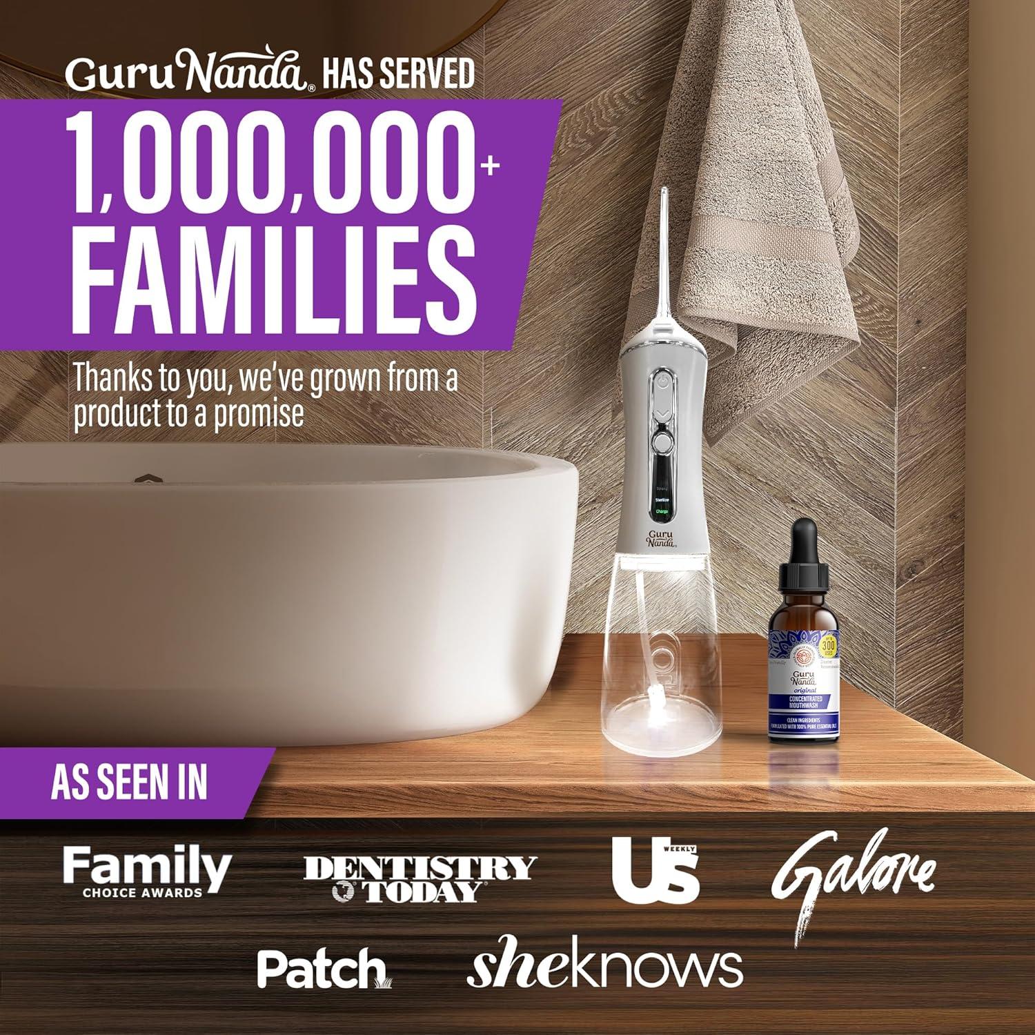 imageGuruNanda Advanced Water Flosser 20 with UV Mode ampamp Concentrated Mouthwash Duo Fresh Breath ampamp Thorough Plaque Removal for a Brighter SmileMulticolor
