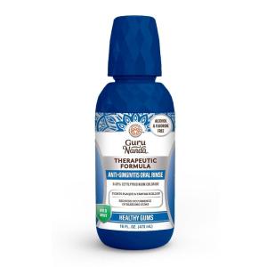 GuruNanda Therapeutic Formula Anti-Gingivitis Oral Rinse Mouthwash with 0.05% CPC for Healthy Gums – 16 oz