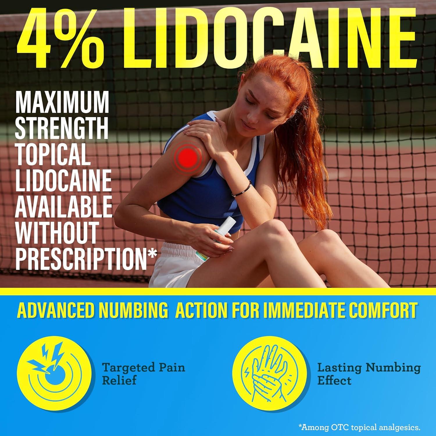 imageGuruNanda Lidocaine 4 Pain Relief Spray with Magnesium FastActing NoMess Numbing Spray for Muscle Joint ampamp Back Pain NonGreasy 2 fl oz