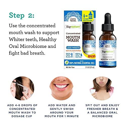imageGuruNanda Basic Better Gums Regimen 2 CocoMint Pulling Oil Tongue Scraper Butter on Gums Toothbrush 6 Count Concentrated ampamp Dual Barrel Mouthwash