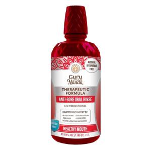 GuruNanda Therapeutic Formula Anti-Sore Oral Rinse Mouthwash with 1.5% Hydrogen Peroxide – 1L