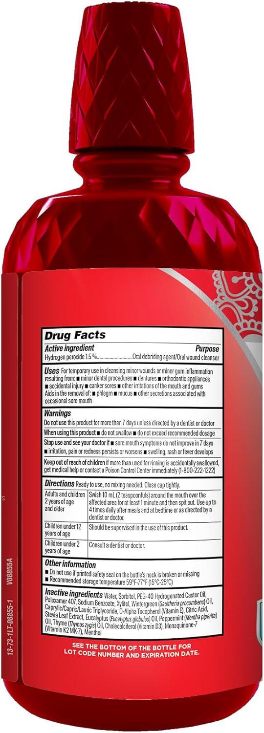 imageGuruNanda Therapeutic Formula AntiSore Oral Rinse with 15 Hydrogen Peroxide Alcohol amp Fluoride Free Mouthwash for Oral Irritation Relief Winter Mint Flavor 16 fl oz338 Fl Oz Pack of 1