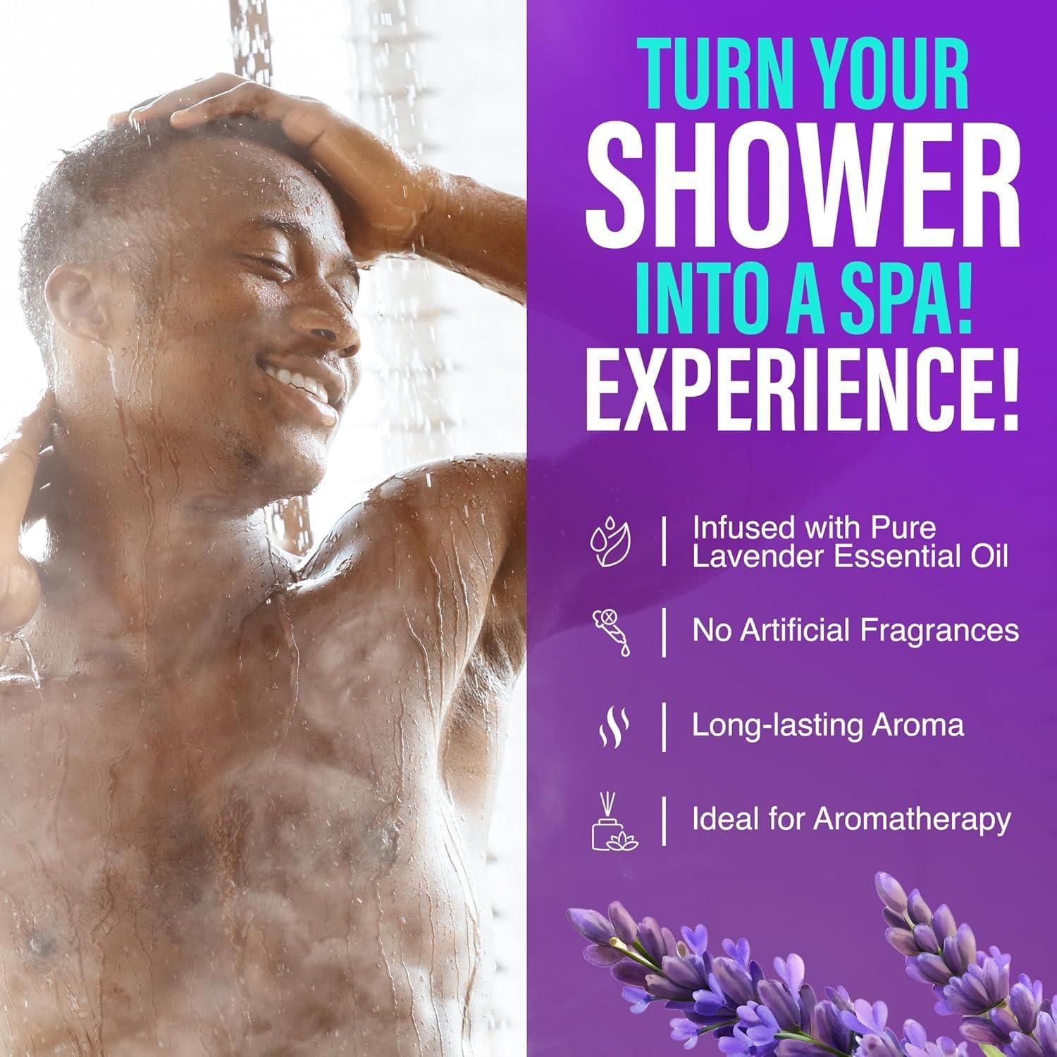 imageGuruNanda Lavender Vapor Shower Tablets CleanDissolving Aromatherapy Shower Steamers with Lavender amp Menthol Soothes amp Promotes Relaxation Ideal for Gifting 5 CountPack of 1