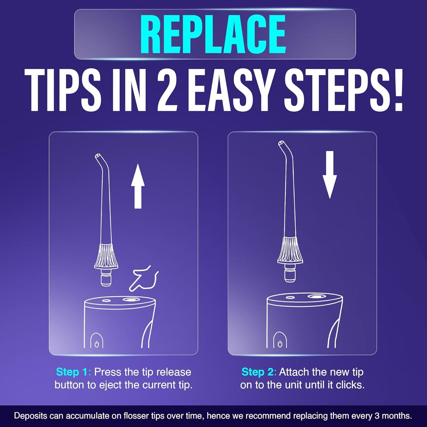 imageGuruNanda Replacement Water Flosser Tips for Model R3100R3100A 6 Count