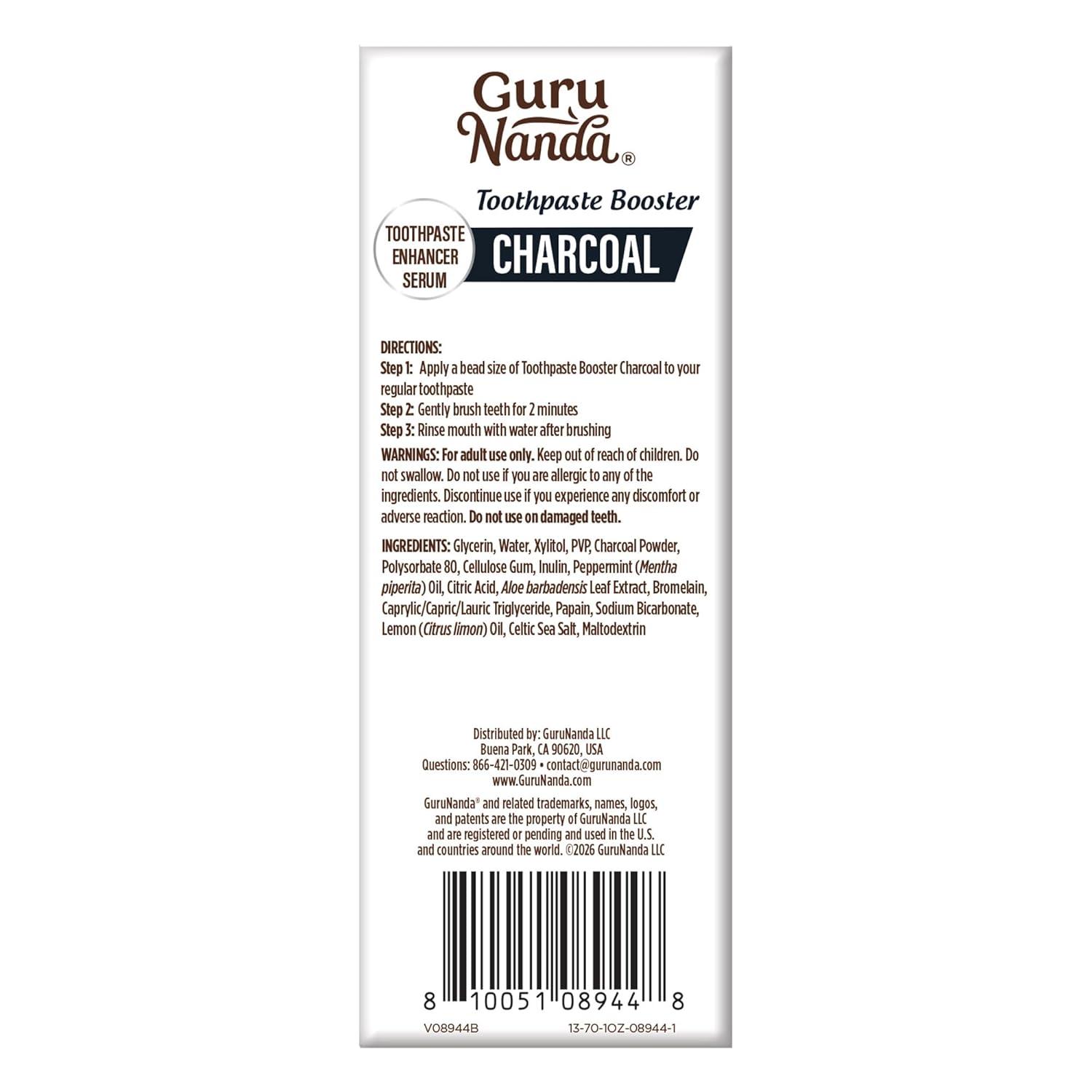 imageGuruNanda Charcoal Toothpaste Booster with 5 Charcoal Powder Add to Toothpaste for Whitening FluorideFree PeroxideFree Formula Up to 60 Uses
