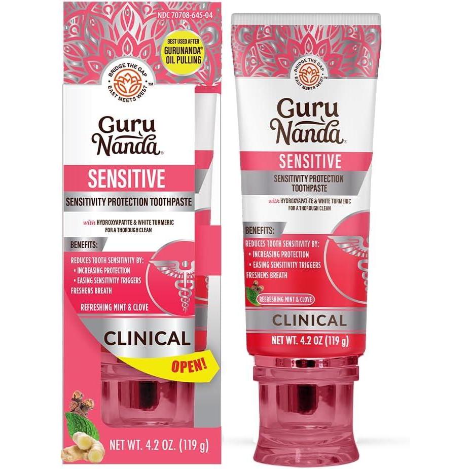 imageGuruNanda Sensitive Protection Toothpaste with Hydroxyapatite amp White Turmeric 5 Potassium Nitrate 42 oz