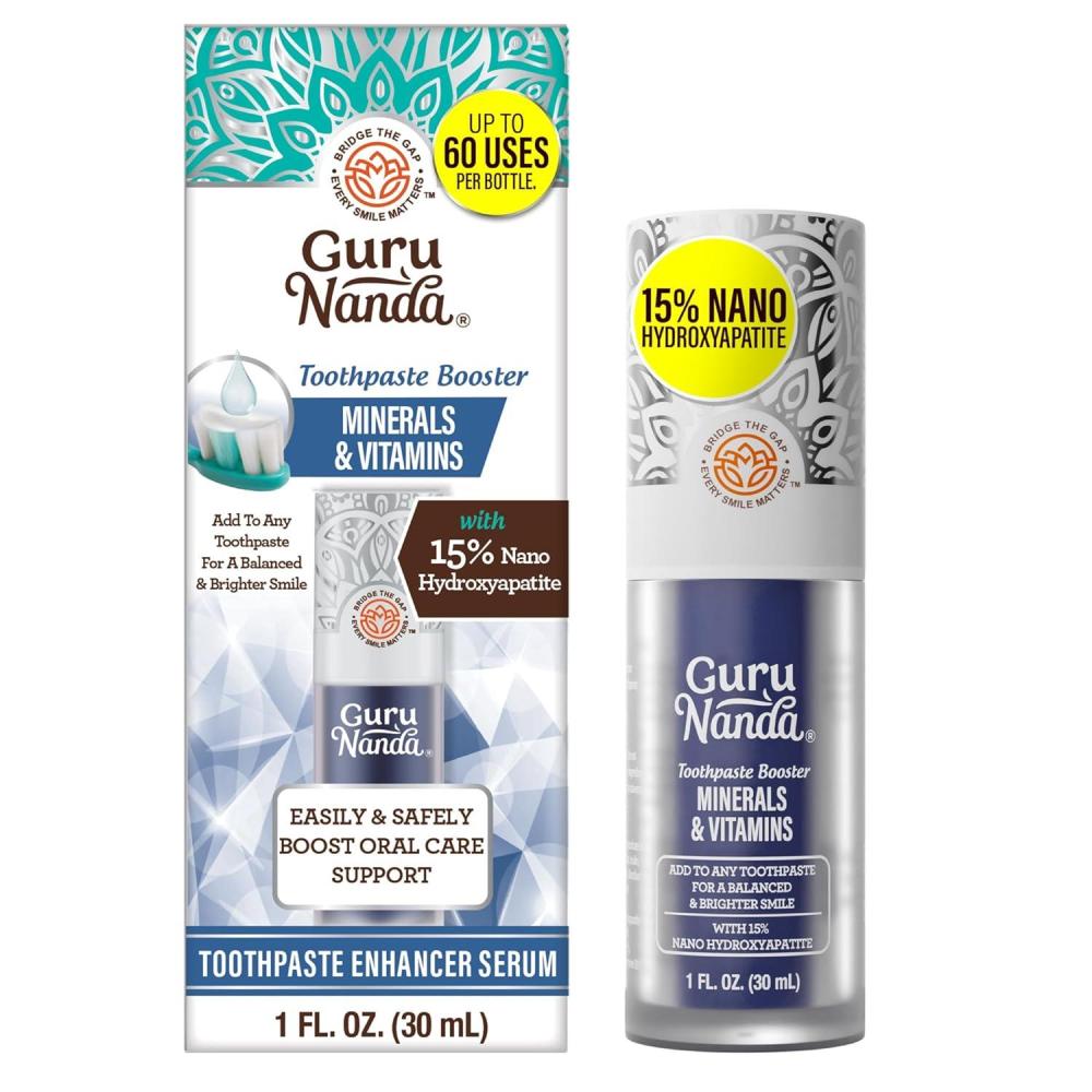 imageGuruNanda Toothpaste Booster with 15 Nano Hydroxyapatite Add to Toothpaste for Whitening amp Fresh Breath FluorideFree Formula with Vitamins amp Minerals Up to 60 Uses