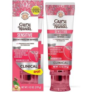 GuruNanda Sensitive Protection Toothpaste with Hydroxyapatite & White Turmeric – 5% Potassium Nitrate – 4.2 oz