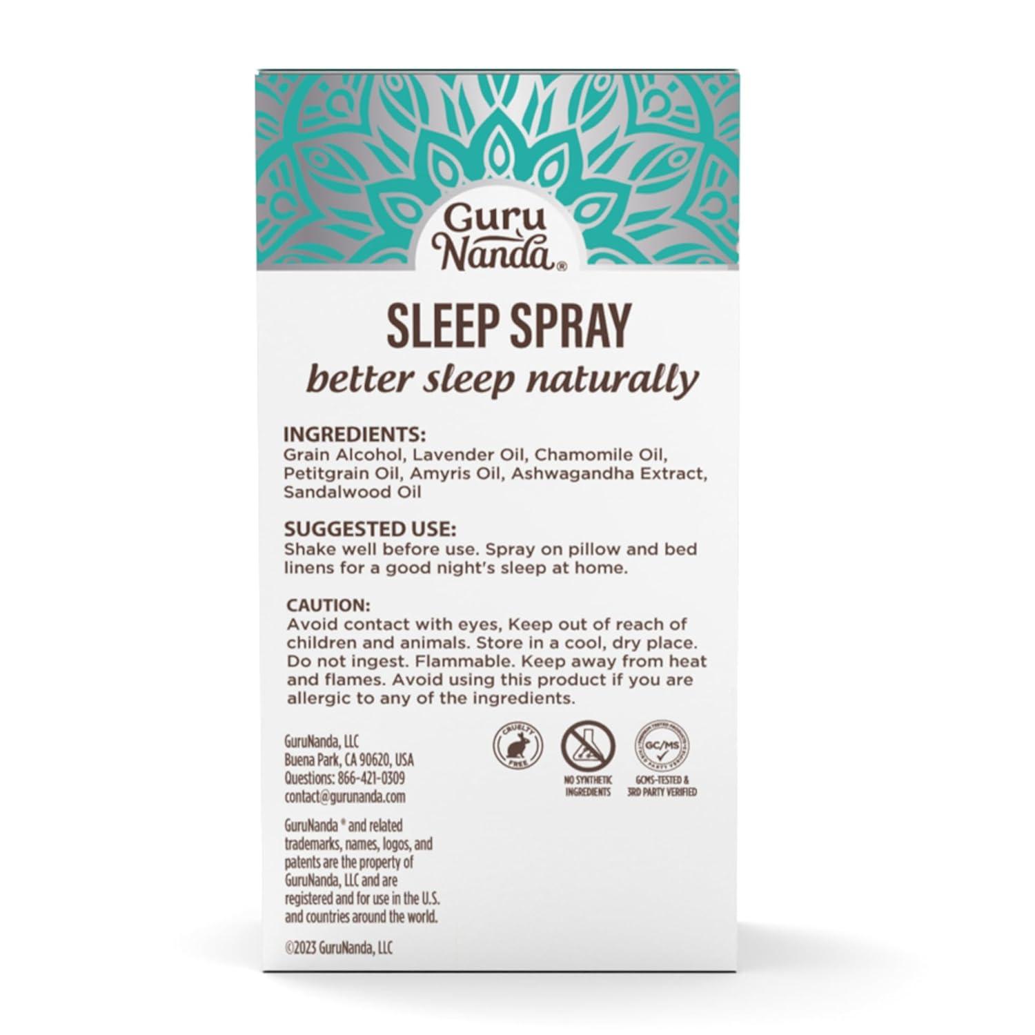imageGuruNanda Sleep Spray 1 Fl oz 100 Pure amp Natural Blend of Lavender Chamomile amp Aromatherapy Essential Oils Supports Calm amp Relaxed Rest Bedtime Mist for Bed Pillows or Linen