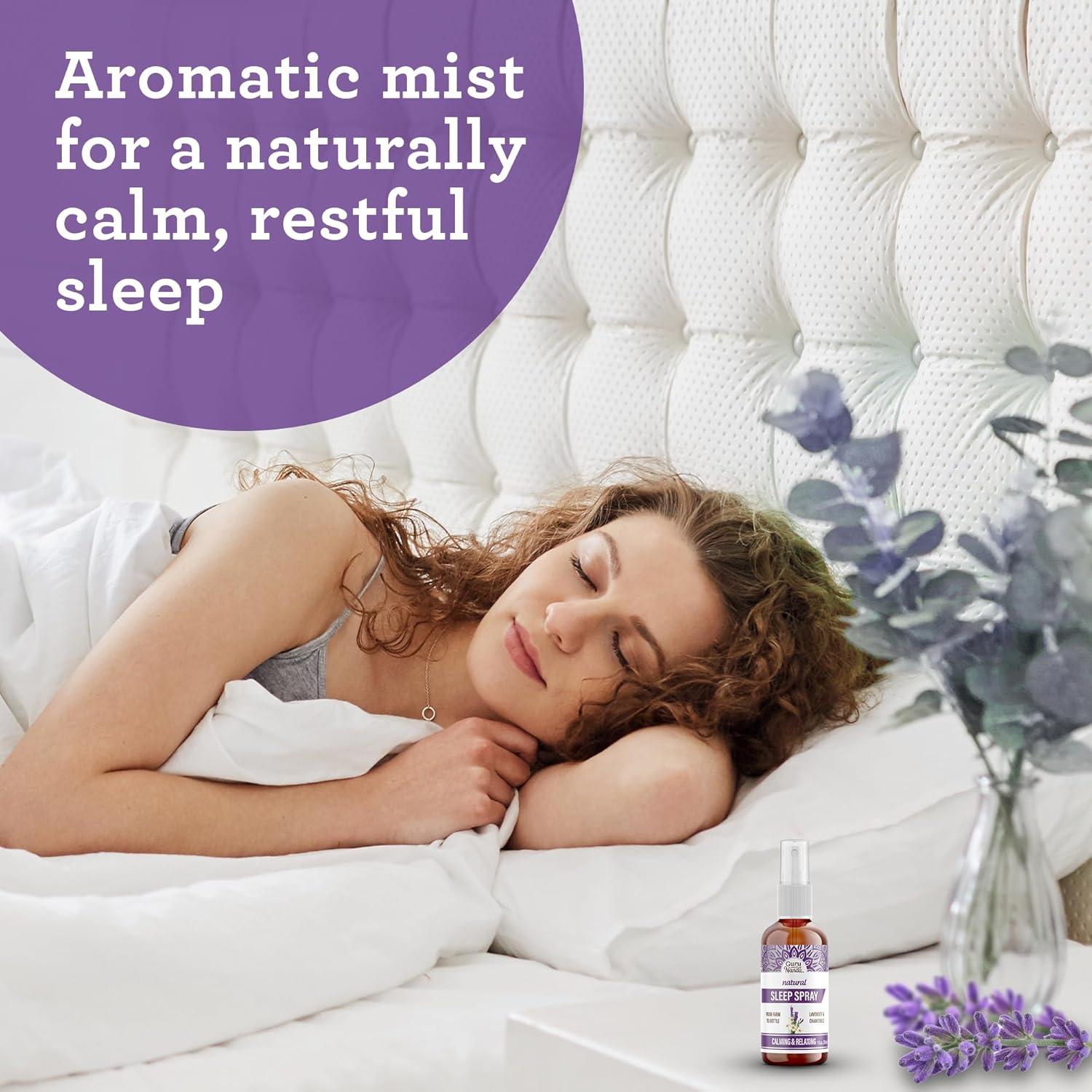 imageGuruNanda Sleep Spray 1 Fl oz 100 Pure amp Natural Blend of Lavender Chamomile amp Aromatherapy Essential Oils Supports Calm amp Relaxed Rest Bedtime Mist for Bed Pillows or Linen