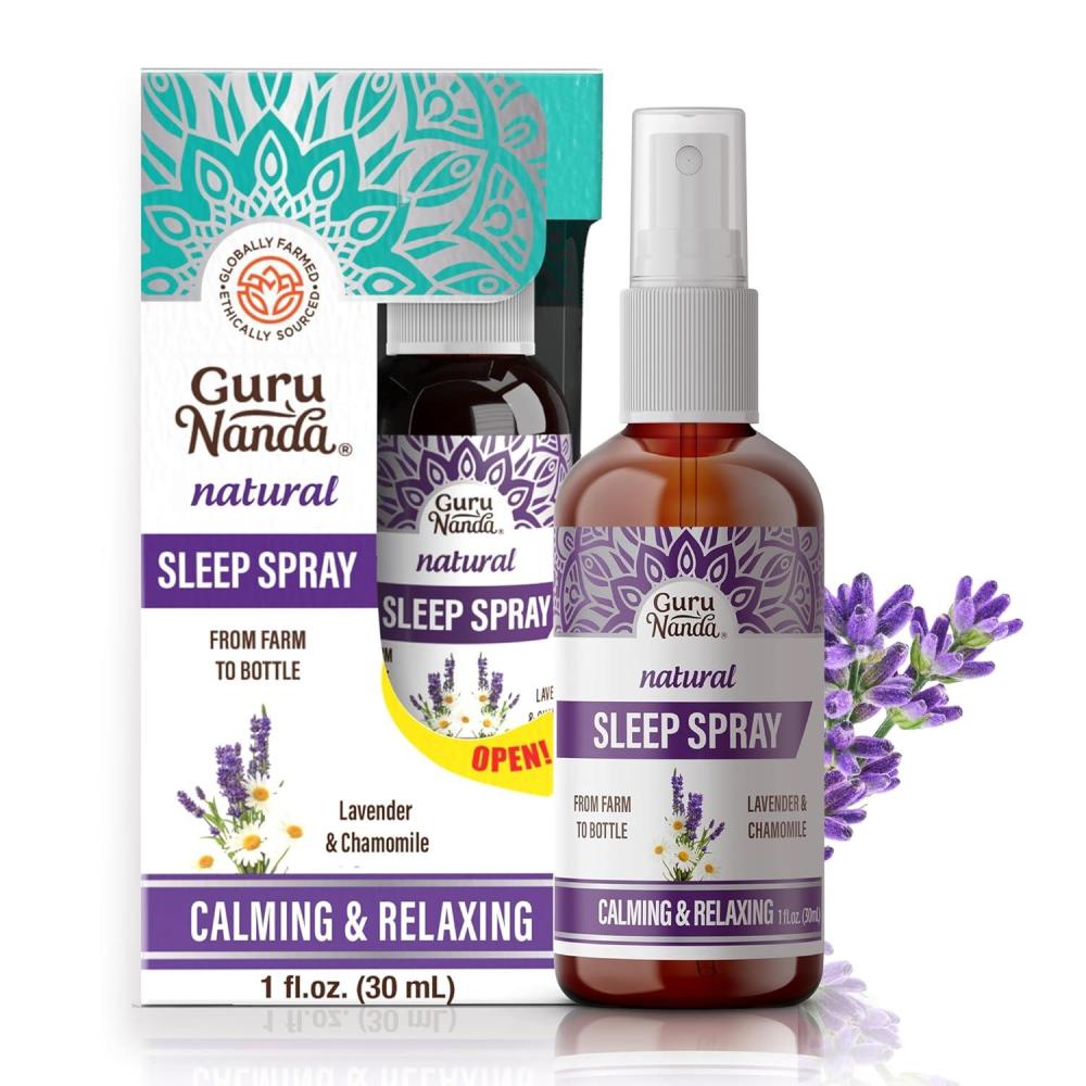 imageGuruNanda Sleep Spray 1 Fl oz  100 Pure amp Natural Blend of Lavender Chamomile amp Aromatherapy Essential Oils  Supports Calm amp Relaxed Rest  Bedtime Mist for Bed Pillows or Linen