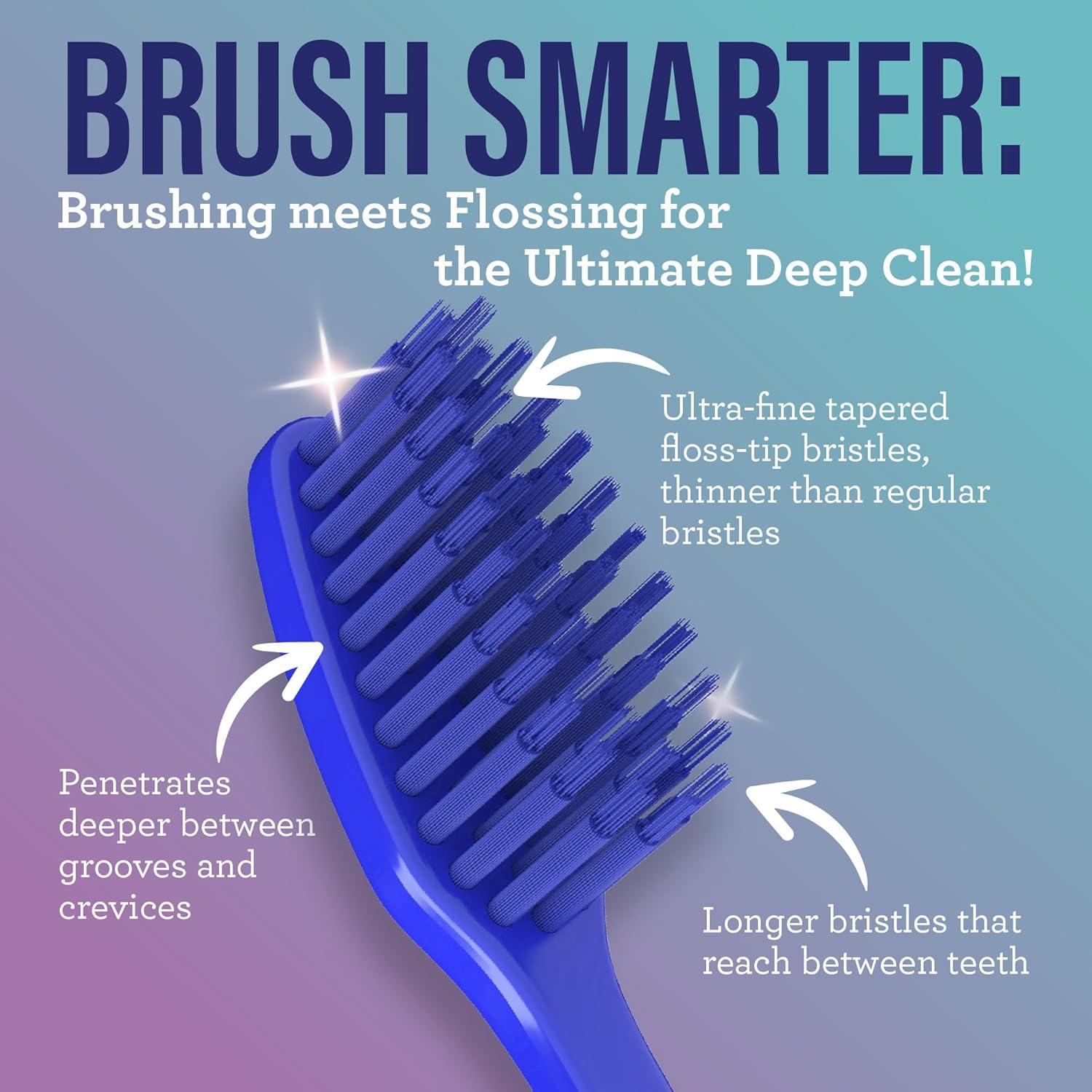 imageGuruNanda Floss Fusion Toothbrush with Dual Action Soft Flossing Bristles Ultrafine Tapered Bristles for Deeper Cleaning BPA amp PFASFree 8 CountPack of 8